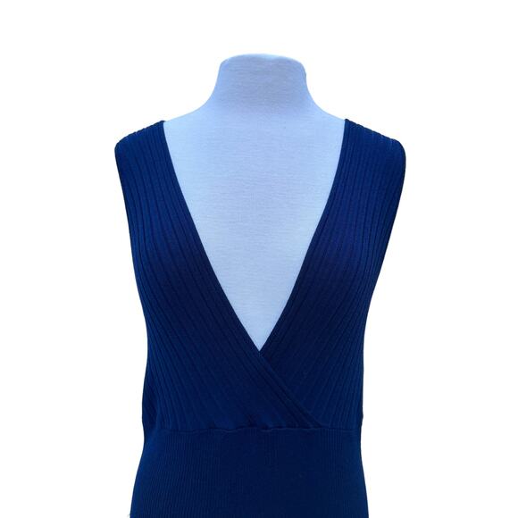 Shape FX Figure Flattering Seamless Fitted Navy Blue Maxi Sweater Dress Size XL - Picture 2 of 8